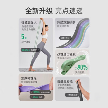 Keep弹力带阻力带力量训练男女全身拉力绳引体向上辅助瑜伽带绿色35磅
