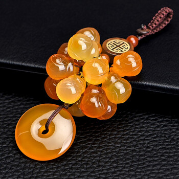 汽车钥匙扣女男高档玉石饰品创意保平安串钥匙圈钥匙链车钥匙挂件钱袋