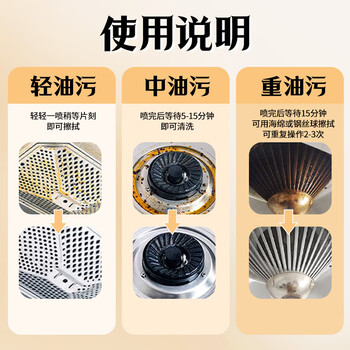 SnowDream油烟机清洗剂 油污净厨房油污清洁剂强力除油剂泡沫清洗剂520ml*2