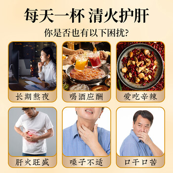 福茗源金银花菊花决明子茶5罐共700g 菊花枸杞茶金桔八宝茶养生茶饮