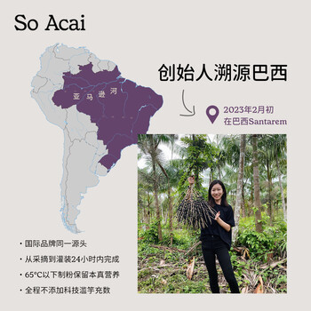 SO ACAI纯巴西莓粉100g花青素果蔬纤维莓果粉冲调饮料超级食物酸奶碗早餐