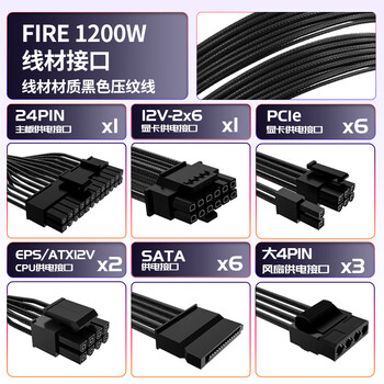 长城（Great Wall）额定1200W F12白金牌全模组（ATX3.1标准/原生PCIe5.1/自动启停/全电压/闪电加速）