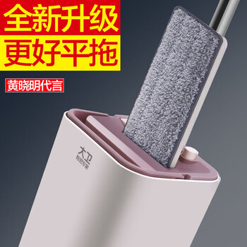 大卫【全新升级】免手洗平板拖把Z9 干湿两用 一杆两布＋刮刮桶