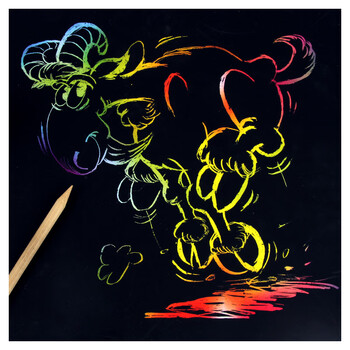 六品堂10张儿童炫彩刮画纸小学生刮刮画刮刮纸配刮画笔