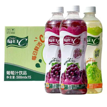 康師傅飲料每日c沁爽甜潤紅葡萄汁500ml15瓶裝整箱果味飲料飲品2箱沁