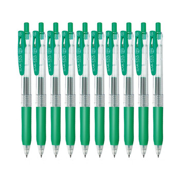 斑马牌(ZEBRA)JJ15 按动中性笔 签字笔 0.5mm子弹头啫喱笔水笔 学生彩色手账笔 绿色 10支装 斑马牌(ZEBRA)JJ15 按动中性笔 签字笔 0.5mm子弹头啫喱笔水笔 学生彩色手账笔 绿色 10支装