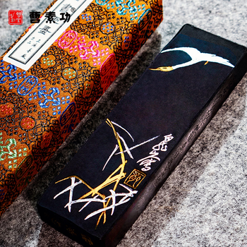 曹素功上海曹素功墨条墨块万里云山一雁飞125g油烟墨101 松烟墨选烟墨 书画墨锭文房四宝【描金】