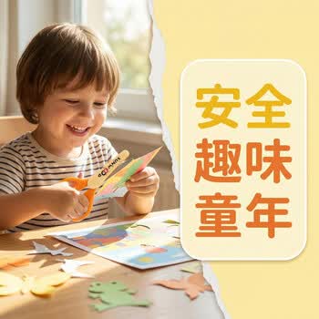 三木（SUNWOOD）140mm儿童安全帽剪刀手工剪刀 绿色 91168