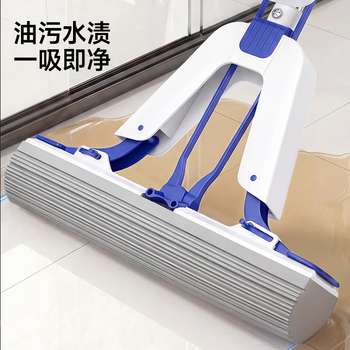 五月花海绵拖把38cm2棉头家用一拖净免手洗吸水胶棉地墩布