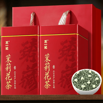 王一元特级茉莉花茶飘雪绿茶罐装口粮新茶浓香端午送礼500g八窨一提2026