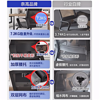 奈高（NAIGAO）办公椅电脑椅弓形会议椅工位职员椅子家用学习椅休闲座椅网布椅