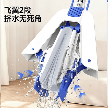 五月花海绵拖把38cm2棉头家用一拖净免手洗吸水胶棉地墩布