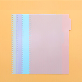 文谷（Wengu）B5分隔页纸26孔分类标签笔记本记事本隔页纸索引纸开学文具手账替芯活页纸办公通用4张每包B5-4P