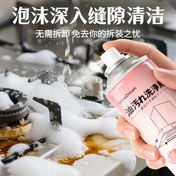 SnowDream油烟机清洗剂 油污净厨房油污清洁剂强力除油剂泡沫清洗剂520ml*2