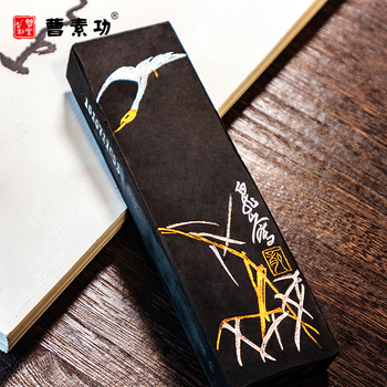 曹素功上海曹素功墨条墨块万里云山一雁飞125g油烟墨101 松烟墨选烟墨 书画墨锭文房四宝【描金】