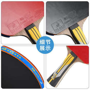 双鱼（DOUBLE FISH）单拍横拍长柄专业训练竞技娱乐全能型杨木双面反胶【6A+C 附2球】