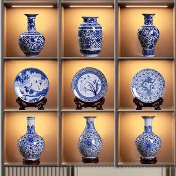 青花山水玉壶春瓶价格报价行情- 京东