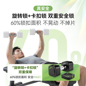 舒动（Schvodon）快调哑铃可调节男士女士健身家用运动力量居家套装器材5kg一对