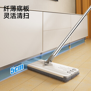 五月花平板拖把33CM杆长127CM2配布刮刮桶免手洗家用懒人吸水墩布拖地