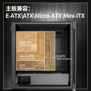 长城（Great Wall）铁幕H503B铁侧板电脑机箱（双20cm风扇位/0.88mm厚侧板/360水冷位/细钢网面板/7硬盘位/5090显卡）