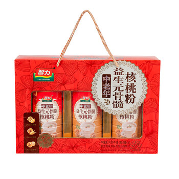 智力中老年益生元骨髓核桃粉礼盒1050g五谷代餐粉送礼佳品