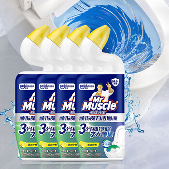 威猛先生（Mr Muscle）顽垢魔力 洁厕灵 600g*4瓶 洁厕液 卫生间马桶除垢去渍去异味