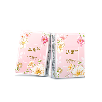 洁柔手帕纸4层7片*12包可湿水面巾纸繁花系列不掉纸屑 高级山室茶花香