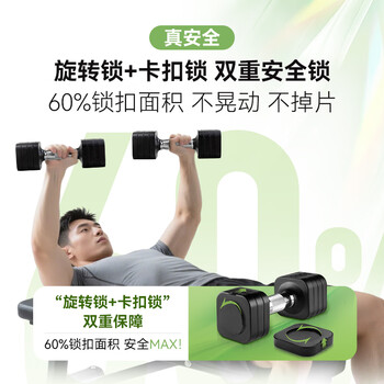 舒动（Schvodon）快调哑铃可调节男士女士健身家用运动力量居家套装器材5kg一对