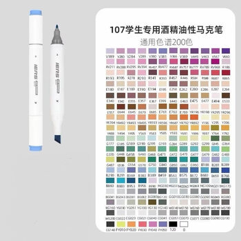 艾尔斯IERS标准套装107马克笔酒精油性笔服装园林建筑室内设计专业套装标准套200色美术写生水彩笔画画笔