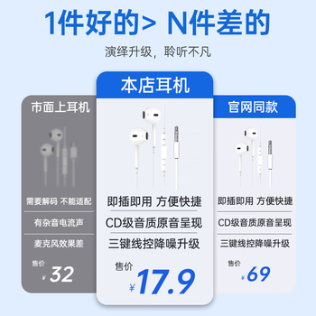 智国者【热销1000W】有线耳机3.5mm圆孔2026最新款笔记本电脑用麦克风二合一手机带线台式半入耳适用苹果