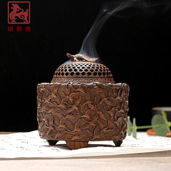 超人気☆浮彫千鶴/香炉銅塔/仙鶴銅炉/香薫炉/鶴/炉置物