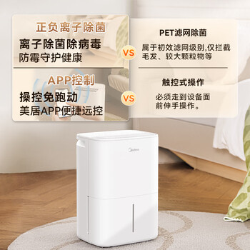 美的（Midea）小方物除湿机 日除湿量12升/天 回南天抽湿机 家用25㎡卧室除湿器 干衣净化升级款CF12BD/N7-DO1