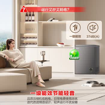 容声（Ronshen）145L单温冰柜小型家用减霜冷柜-35℃冷冻冷藏柜一级能效卧式冰箱BD/BC-145ZMSA