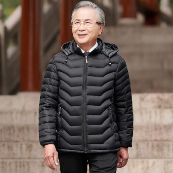 凤倪爸爸爷爷穿的男老人家羽绒服冬季冬装外套轻薄中老年男士宽松男装