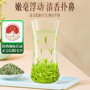 贡苑绿茶信阳毛尖特级330g 头采新茶高档茶叶礼盒送长辈老丈人