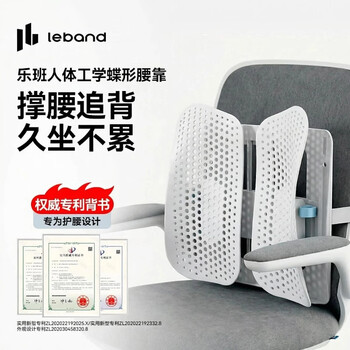 乐班腰靠垫人体工学支撑腰背靠腰托护腰久坐神器 蝶形靠垫清凉款