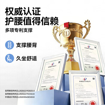 乐班腰靠垫人体工学支撑腰背靠腰托护腰久坐神器 蝶形靠垫清凉款