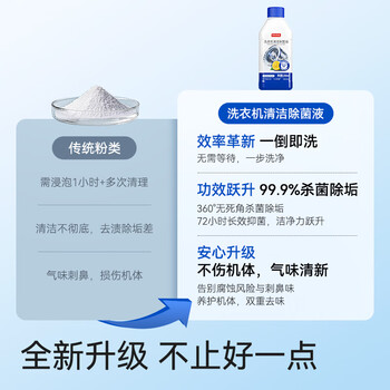 京东京造洗衣机除菌清洁剂250ml 滚筒波轮洗衣机清洗剂强力除垢除霉菌