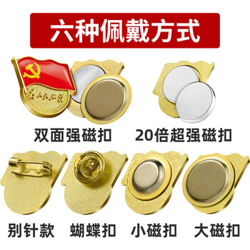 优和（UHOO）新党徽强磁吸【国家标准款不褪色】党徽最新版2025强磁别针党员徽章胸章小磁扣(5个装)0232