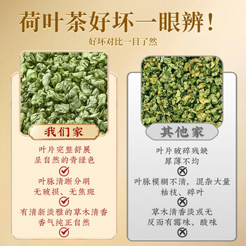 福茗源花草茶 荷叶茶 荷叶颗粒纯荷叶无添加泡水喝的搭决明子罐装170g