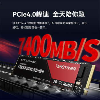 腾隐（TENGYIN）精选长江存储晶圆台式机笔记本SSD固态硬盘PCIe4.0 NVMe TP4000PRO 1TB 7400MB/S