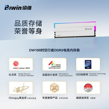 佰维（BIWIN）32G(16G×2)套装 DDR5 6000频率台式机内存条 时空行者DW100 RGB灯条(C28)白色AI PC电脑存储配件