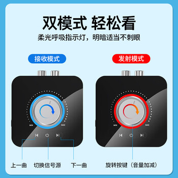 毕亚兹 蓝牙接收器6.0 适配器转音箱响aux接老式功放耳机无损立体声无线转接电脑笔记本电视机音频发射器
