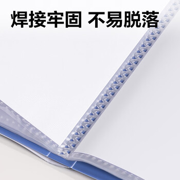 得力（deli）A4/100页资料册活页收纳册文件夹 插页袋学生试卷收纳袋奖状收集册孕检 办公文件保护33600