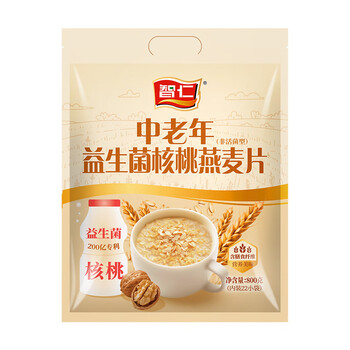 智仁  中老年益生菌核桃燕麦片800g  纯香粗粮 谷物代餐麦片 方便速食