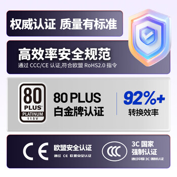 长城（Great Wall）额定1200W F12白金牌全模组（ATX3.1标准/原生PCIe5.1/自动启停/全电压/闪电加速）