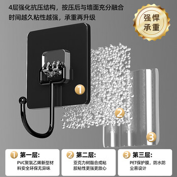 初舍（CHUSHE）免打孔强力承重无痕挂钩厨房家用墙壁挂粘钩卫生间浴室清洁用具