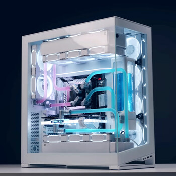 追风者（PHANTEKS）NV7白全视景 无立柱海景房机箱(可置换I/O/支持3x360水冷/ARGB双长显卡/双通道灯控)