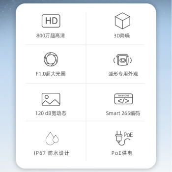 HIKVISION海康威视监控器高空抛物摄像头800万智能轨迹检测IP67防护POE供电手机远程3T86WDA-PW4MM