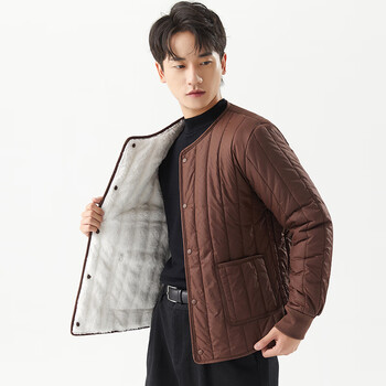 棉致森马旗下男士贴身无领小棉袄冬季棉衣男短款打底内穿防寒服加绒加